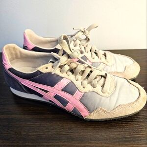 Onitska Tiger Stripes Size 7 Grey Pink Asics